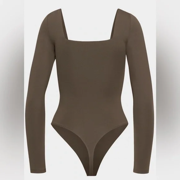Original Contour Squareneck Bodysuit - Brown - Size Medium - Picture 3 of 8